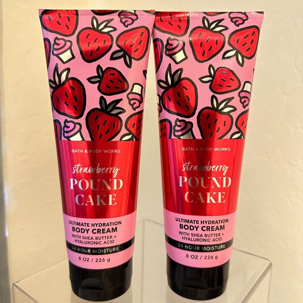 BBW  2pc CREAMS Strawberry PoundCake